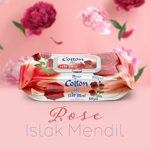 МОКРИ КЪРПИ COTTON SOFT 100 РОЗА – КАШОН 24 БР.