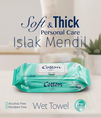 МОКРИ КЪРПИ COTTON SOFT 72 С КАПАК  – КАШОН 24 БР.