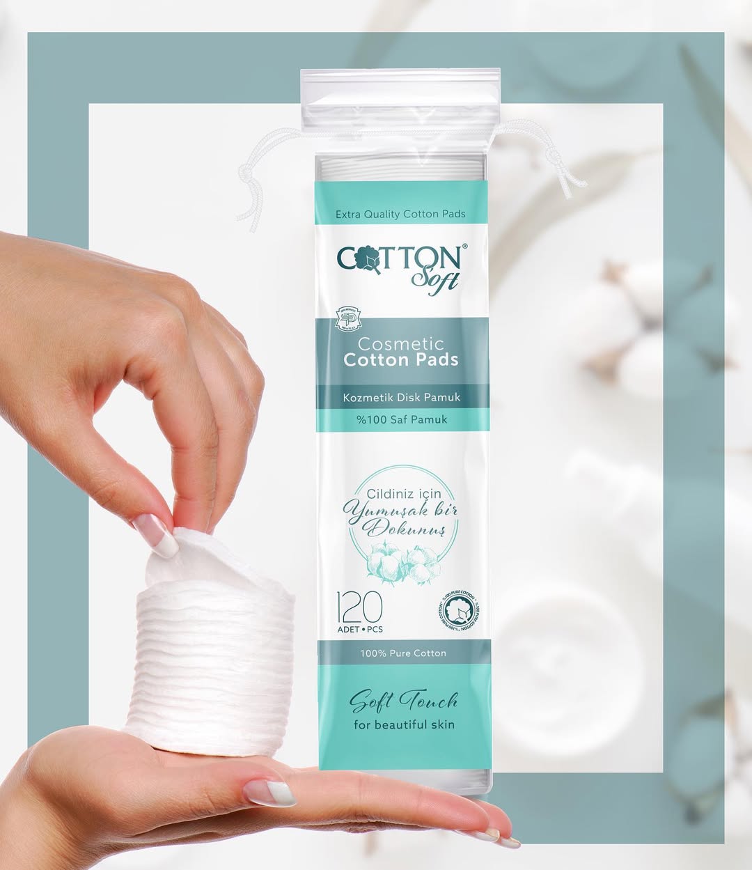 ТАМПОНИ ЗА ГРИМ COTTON SOFT 120 – КАШОН 48 БР.