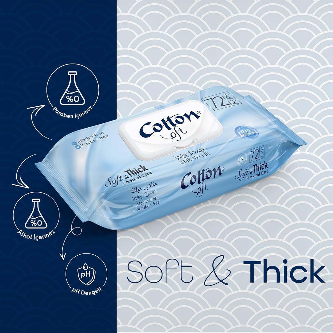 МОКРИ КЪРПИ COTTON SOFT 72 БЕЗ КАПАК  – КАШОН 24 БР.