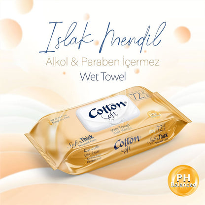 МОКРИ КЪРПИ COTTON SOFT 72 С КАПАК  – КАШОН 24 БР.