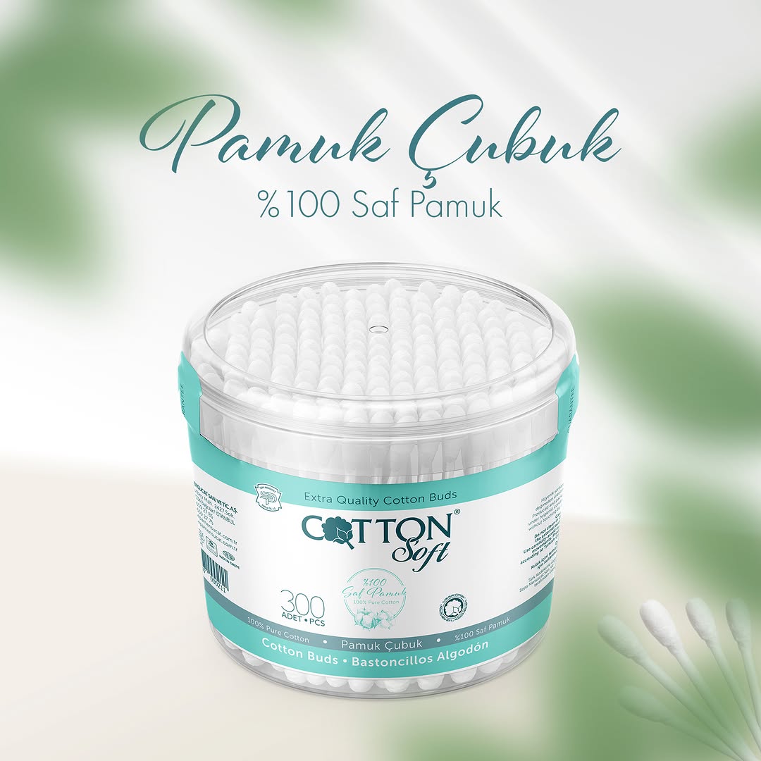 КЛЕЧКИ ЗА УШИ COTTON SOFT 300 БР. * 72 – КАШОН 72 БР.